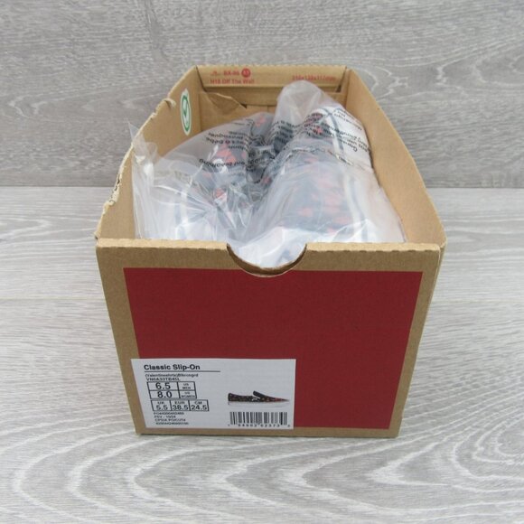 Vans Classic Slip On Hearts Shoes Women's Size 8 Black Red NEW - Picture 12 of 13